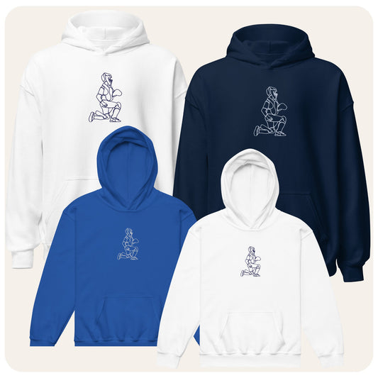 2 Custom Sports Hoodies + 2 Kids Hoodies