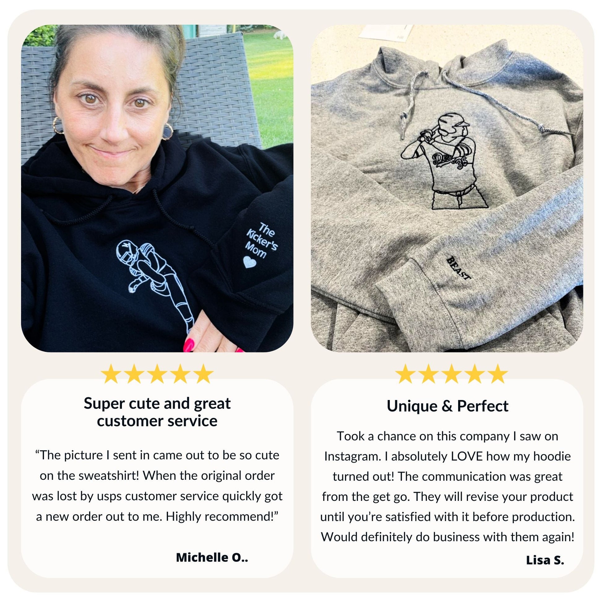 2 Custom Sports Hoodies + 1 Kids Hoodie - Sports on Lyne