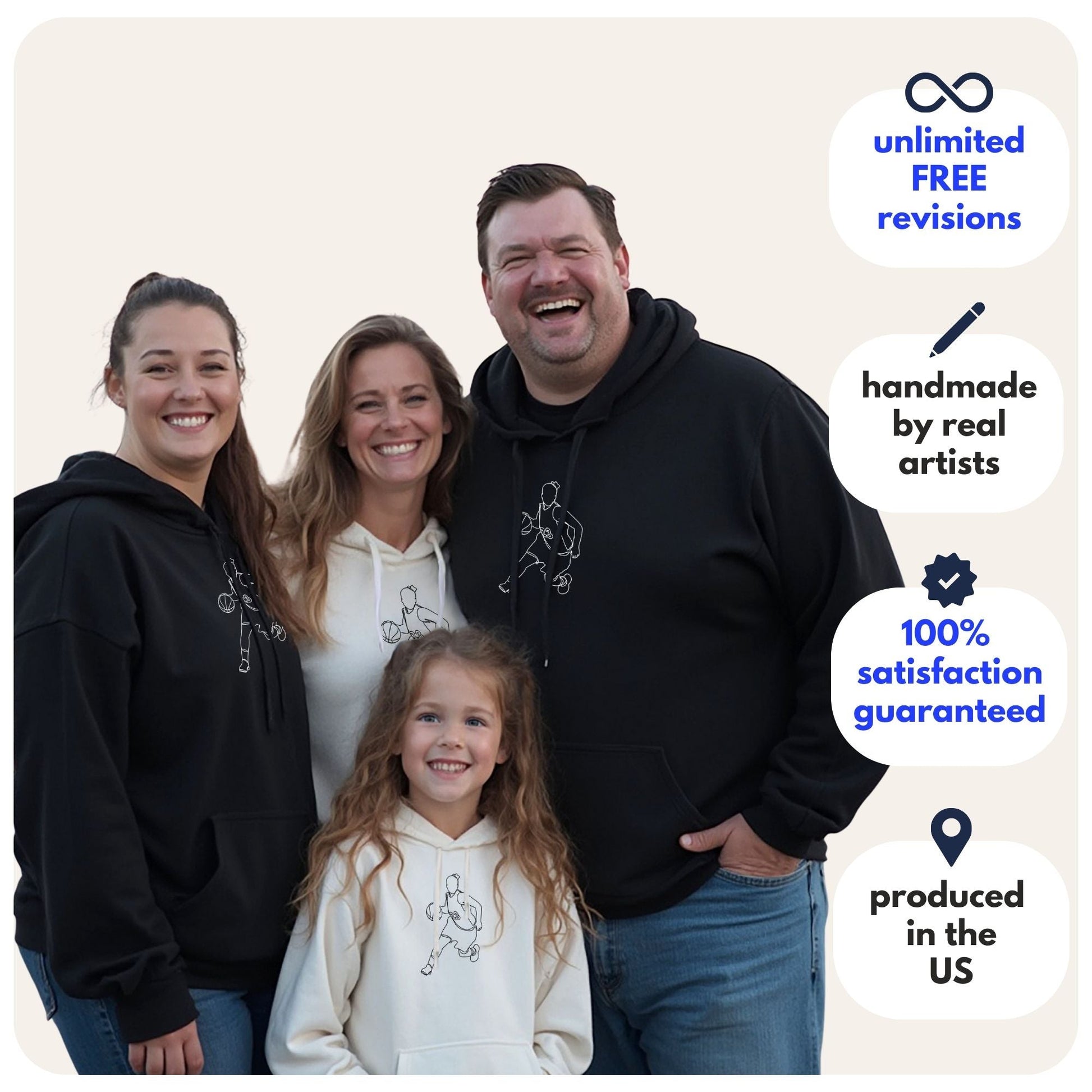 2 Custom Sports Hoodies + 2 Kids Hoodies - Sports on Lyne