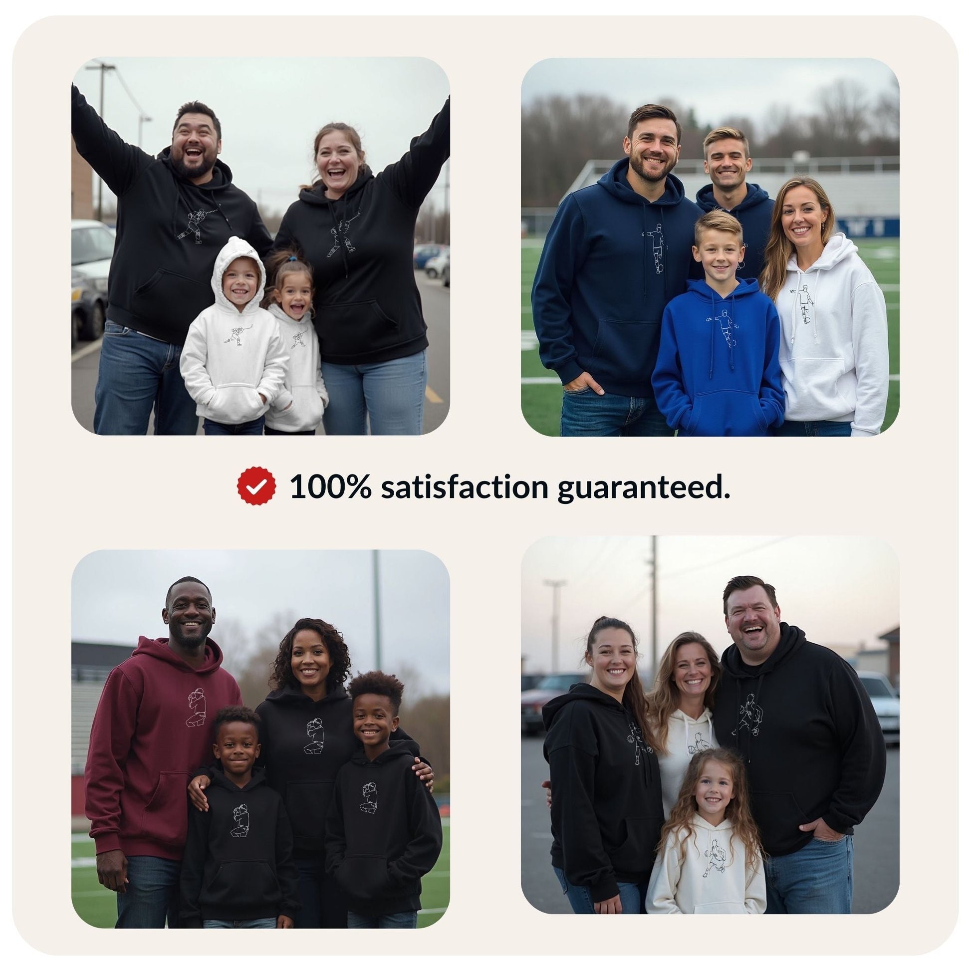 2 Custom Sports Hoodies + 2 Kids Hoodies - Sports on Lyne